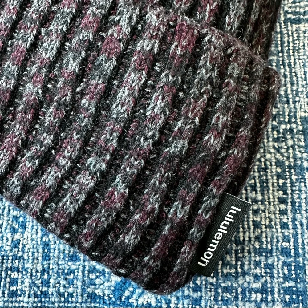 Lululemon Athletica Textured Fleece-Lined Knit Beanie Hat